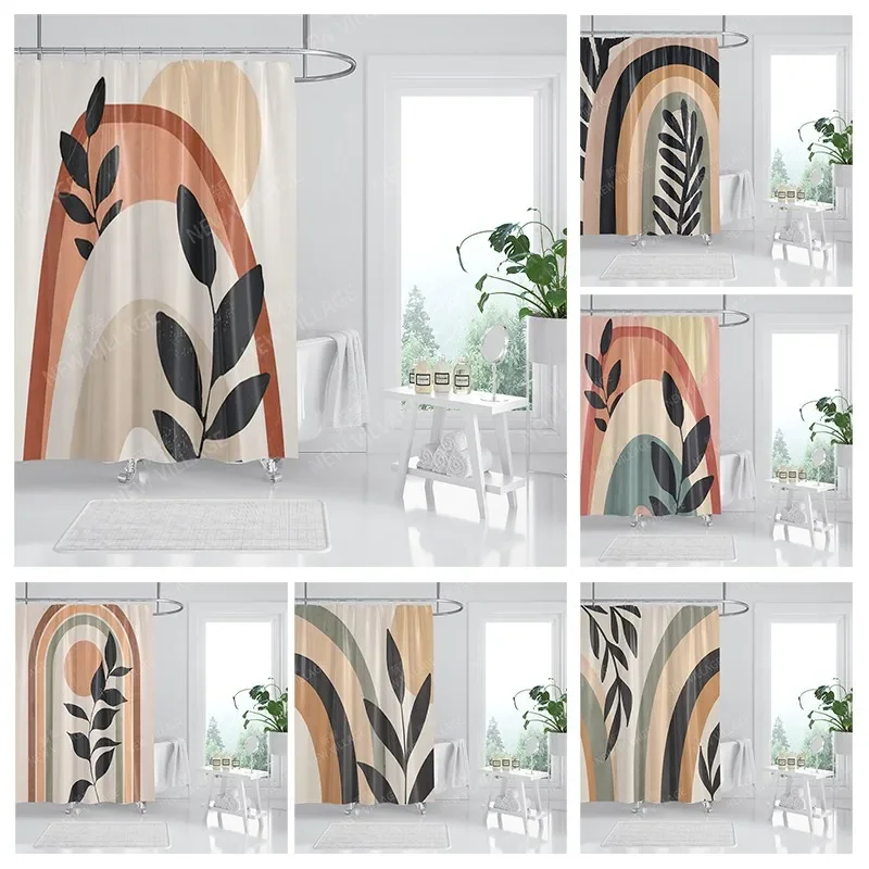 

Waterproof fabric shower curtains Bathroom curtain accessories 180x200 Bath curtain for shower 240*200 nordic boho decoration