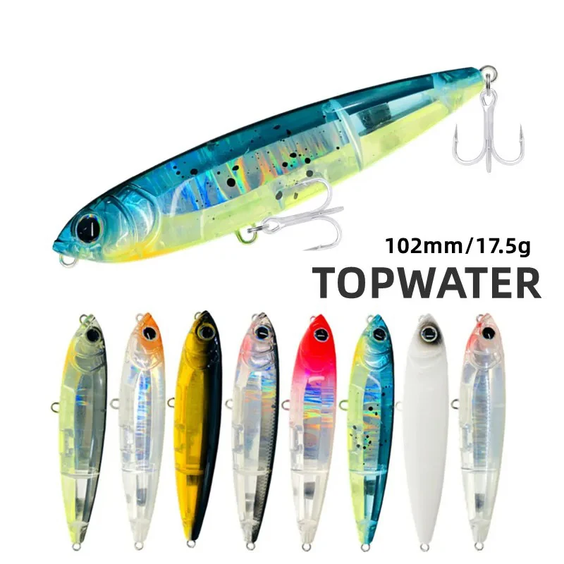 102mm 17.5g Topwater Pencil Surface Fishing Lure Walk The Dog Artificial Saltwater Hard Bait Bass Plastic Walker