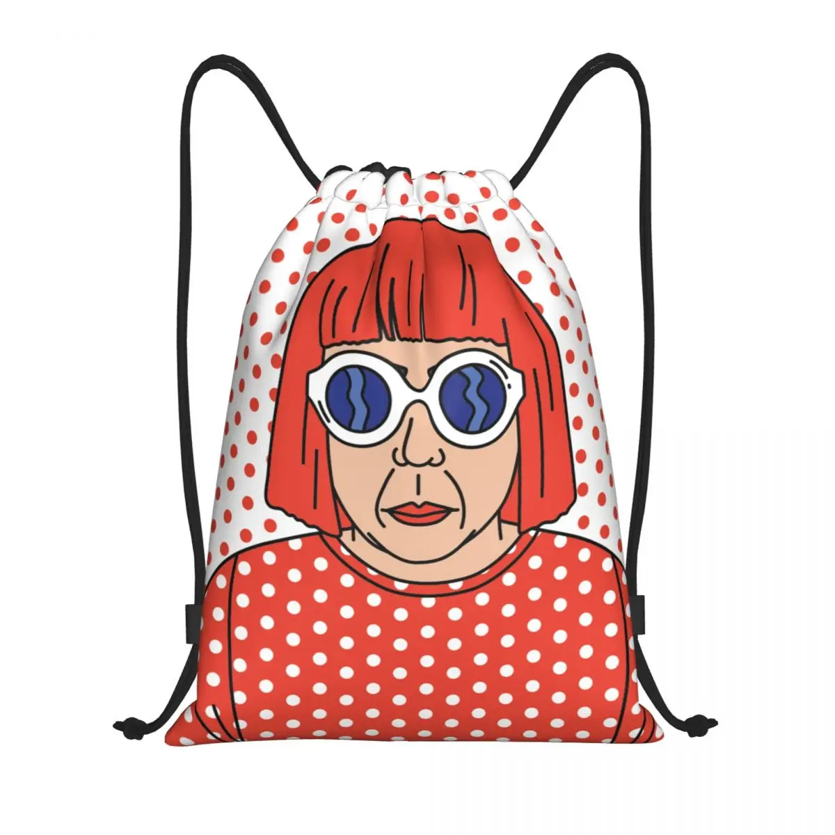 

Yayoi Kusama Self Portrait Drawstring Bag Women Men Portable Sports Gym Sackpack Shopping Storage Backpacks