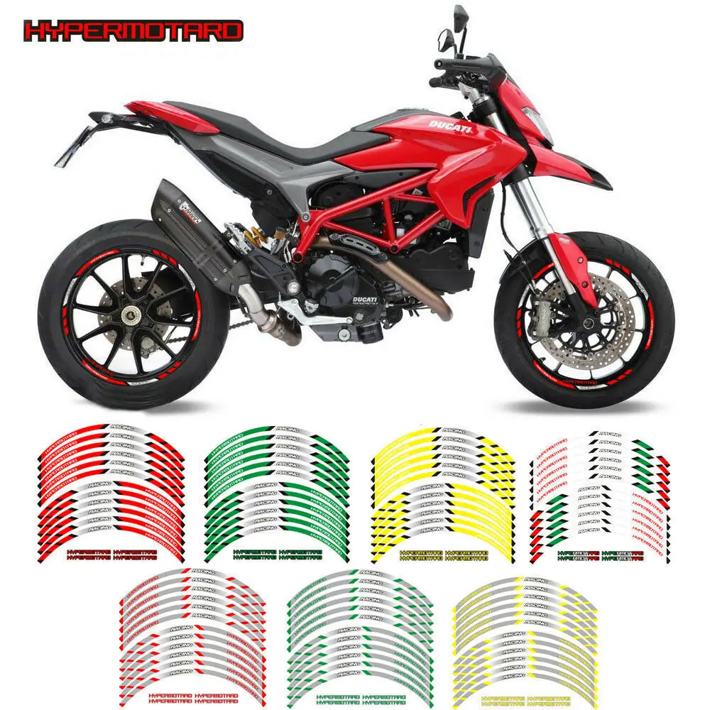 

Motorcycle Accessories 17" Wheel Rim Stripes Tape Sticker Decal For DUCATI Hypermotard 1100 796 939 950