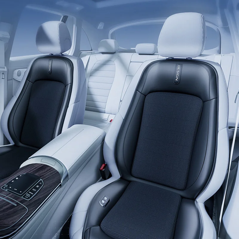 2024New Ventilation Massage Car Seat Cushion Ice Silk Cooling Blow Air Cushion Backrest Car Mounted Summer Ventilated Seat Pads