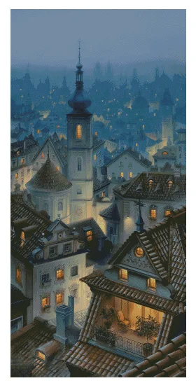 

Beautiful City Night Landscape Counted Cross Stitch Kits Sewing 16CT 14CT White Canvas Embroidery DIY Handmade Needle Home Decor