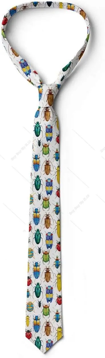 Colorful Insects Bugs Multicolor Modern Men's Tie Men Ties Designer Party Business Neckties Print One Size