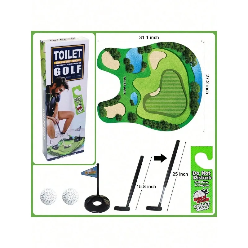 Toilet Golf Gag Gifts for Men, White Elephant Gifts for Adults, Funny Dad Gifts, Mini Golf Daddy Game, Christmas/Birthday Gift view 5