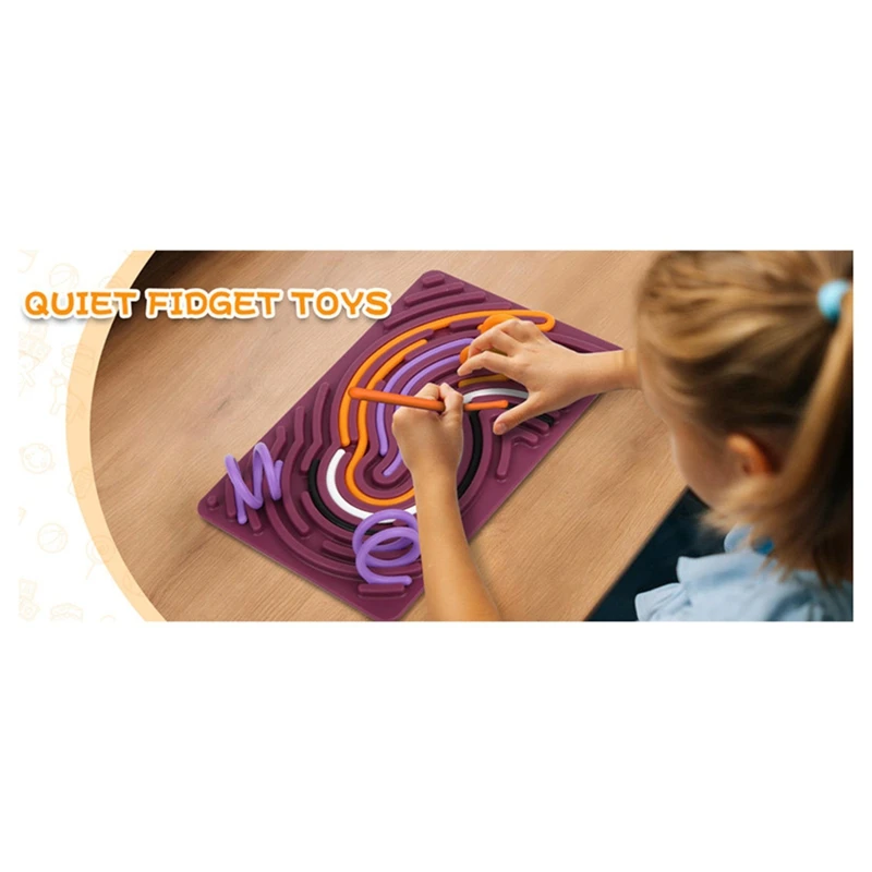 Силиконовая сенсорная доска, двухсторонняя конструкция 2 в 1 для Idea СДВГ, набор игрушек для снятия стресса, тревоги