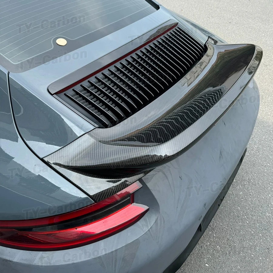 For Porsche 911 991 2012-2018 Real Carbon Fiber Car Rear Spoiler Wing Lip Car Rear Trunk Racing Spoielr Boot Lip Car Styling