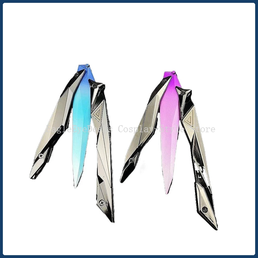 Accessoire de Cosplay de jeu animé, modèle bleu violet, pliable, périphérique de jeu, ornement Cool, jouet en plastique, jeu de rôle de carnaval d'halloween