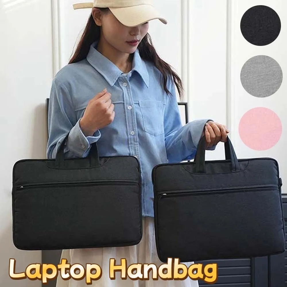 Oxford Cloth Laptop Handbag Solid Color Large Capacity Computer Storage Bag 13.3 Inch/15.6 Inch Scratch Prevention