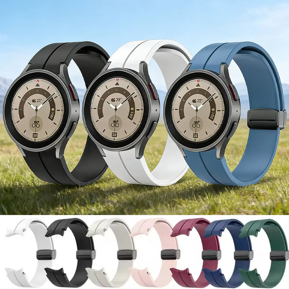 No Gap Silikonarmband für Samsung Watch 7/6/5/4 Band 40 44mm 5 Pro 45mm Original Magnetarmband Galaxy Watch 4/6Classic 42/46