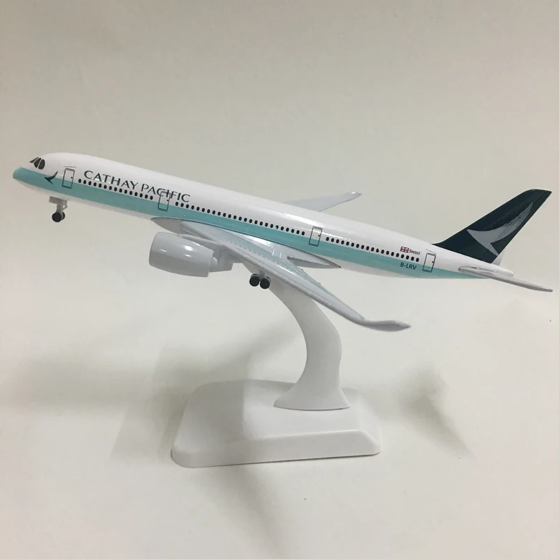 JASON TUTU 20CM Cathay Pacific Airways Airbus A350 Aircraft Model Planel Airplane Diecast Metal 1/300 Scale Planes Collect Gifts
