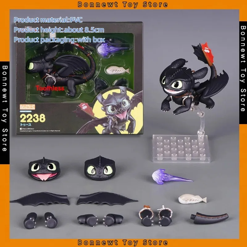 

How to Train Your Dragon Nendoroid 2238# Toothless, movable joints, Night Fury, hand model, desktop ornament, gift for friends