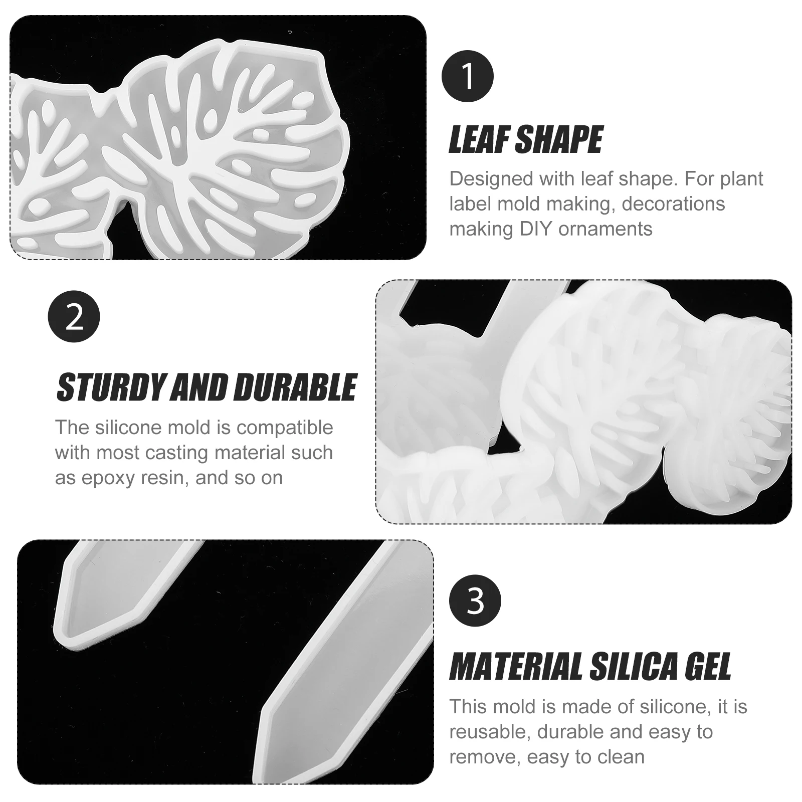 

Leaf Shape Plant Label Silicone Mold Diy Handicraft Craft Epoxy Resin Compatible Reusable Durable Jewelry Handmade Decor Gift