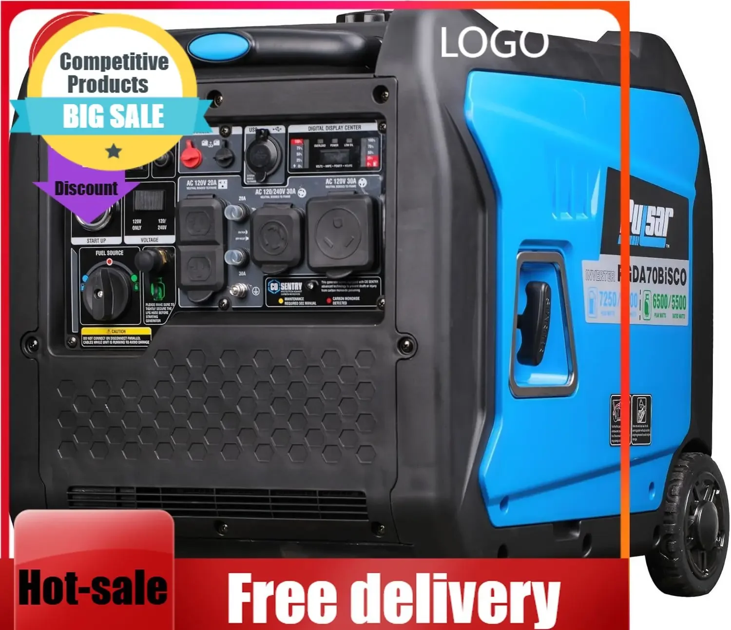 

Домашний резервный инверторный генератор на 7250 Вт, супертихий, двухтопливный, с дистанционным запуском