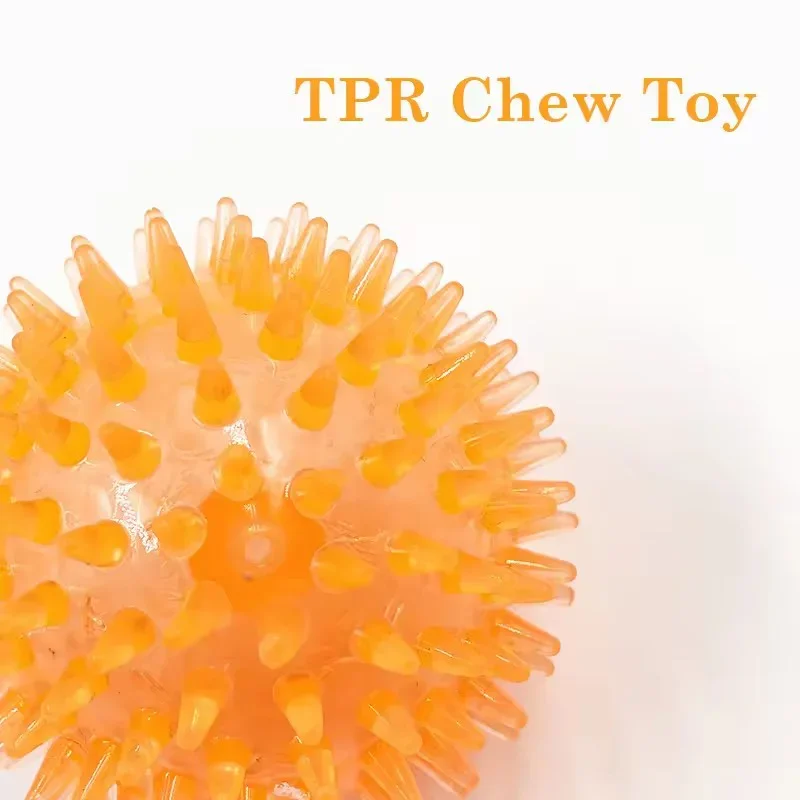 Hochelastischer TPR-Spielball für Hunde mit Noppen, Quietschend, Bissfest, Unzerstörbar, zur Zahnpflege, Interaktives Selbstspiel zur Linderung von Langeweile – Detail 4