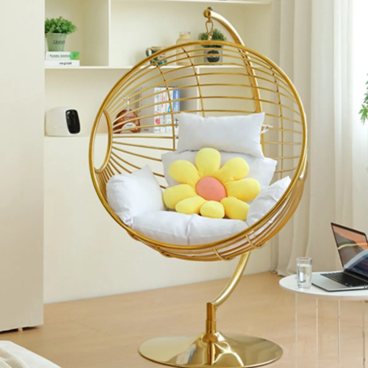 Chaise suspendue de balcon de luxe légère, panier suspendu en métal en acier inoxydable, maison adulte en plein air