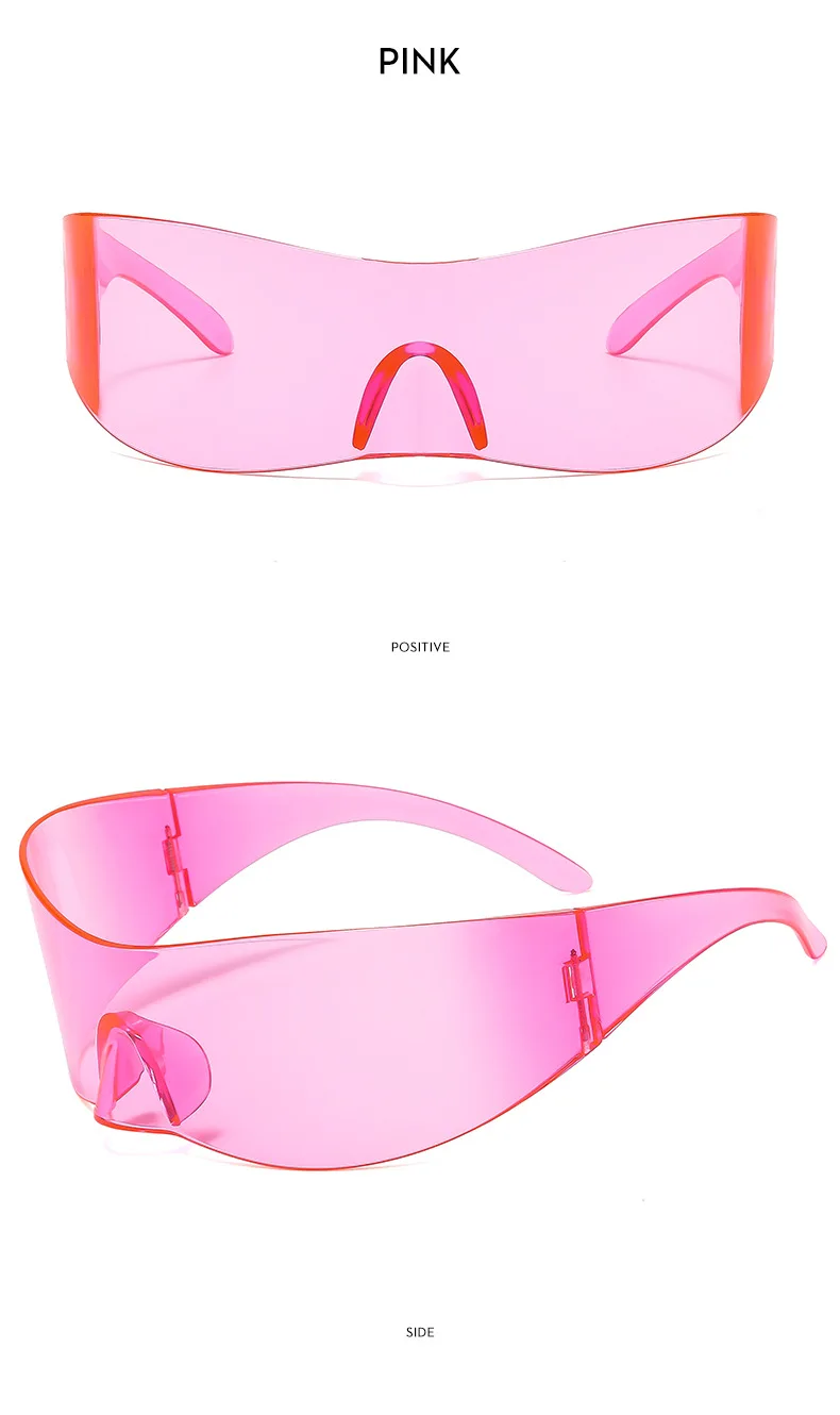Y2K Cyber Punk Einteilige Sport-Sonnenbrille Damen Herren 2025, Luxusmarke, winddicht, randlos, Sonnenbrille für Damen, Schildbrille – Detail 14