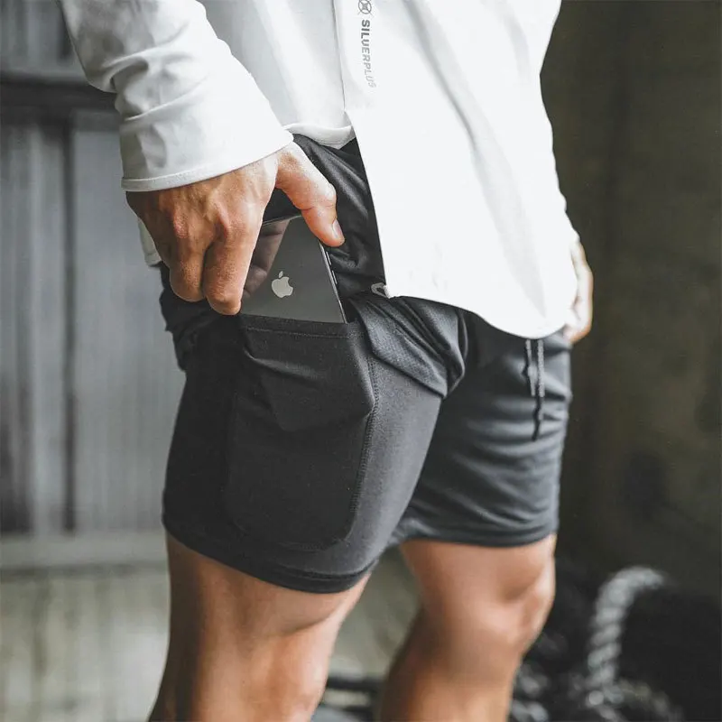 New Summer Running Shorts Men 2 in 1 Sports Jogging Fitness Shorts Training Quick Dry Mens Gym Men Shorts Sport gym Short Pants