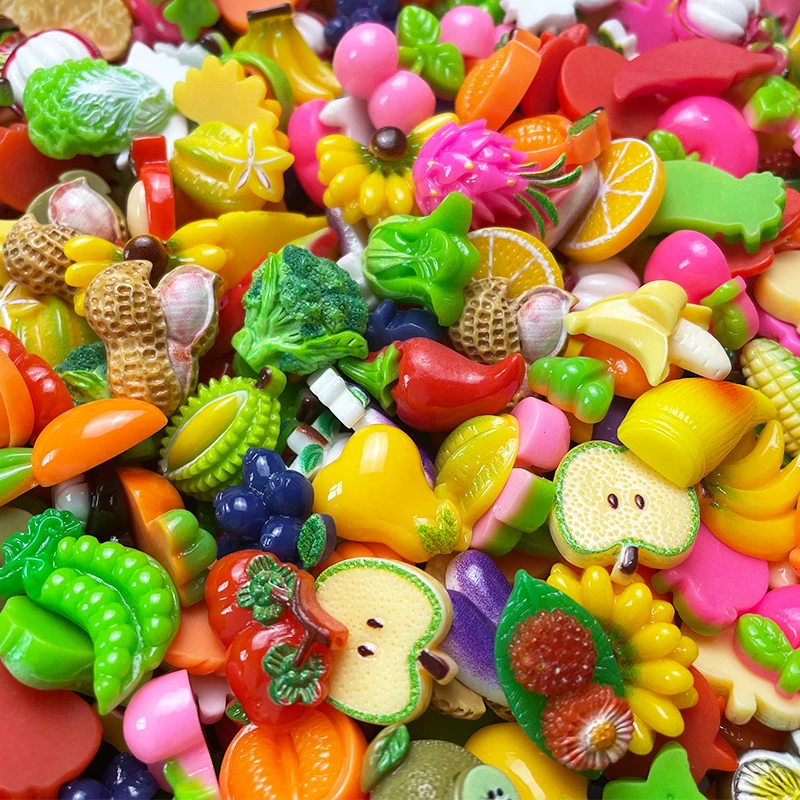 20pcs Cartoon Cake Resin Fruit Charms Flatback Cute Set for DIY Crafts Making Jewelry Nail Kawaii Series Accessories Decorations