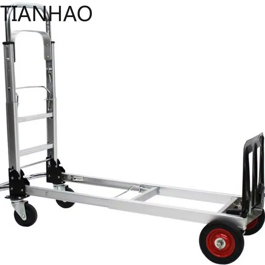 200KG Portable Shopping Flat Trailer Trolley Folding Truck Barrow Cart Travel Luggage Shopping Cart