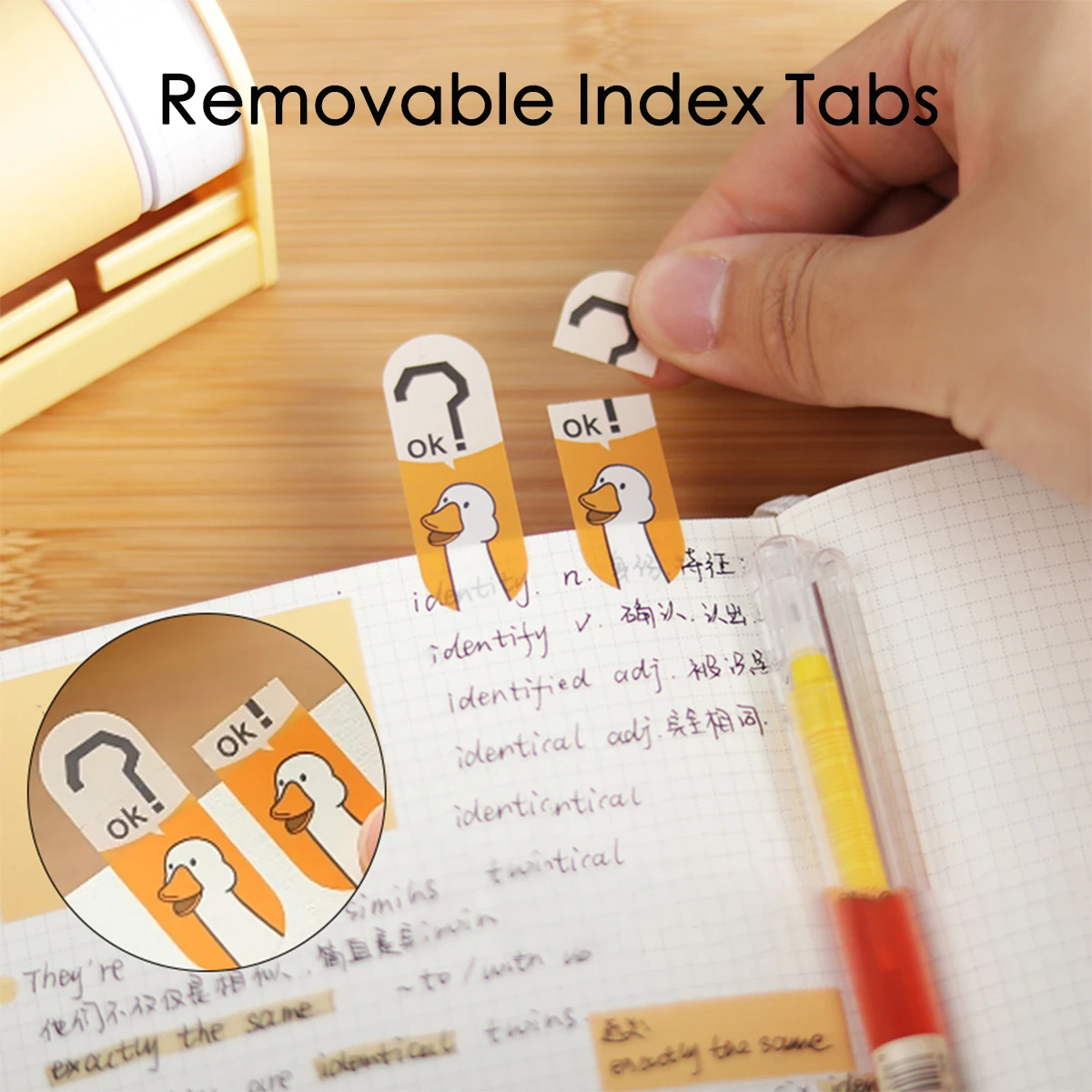 

Набор липких заметок на тему животных Think Duck, съемные индексные вкладки, креативные наклейки для офиса, школы, организация, закладка