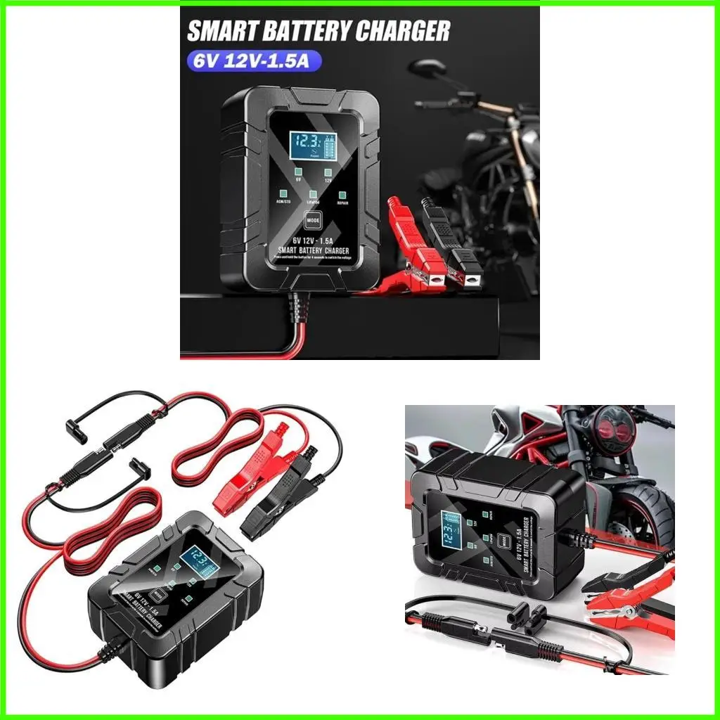 

Reliable 6V 12V 1.5A Battery Maintainer with Fast Charging for Cars Motorcycles