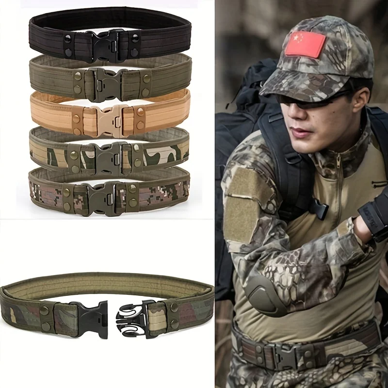 Daily Belt Men's Heavy Duty Combat Tactical Belts Sturdy Nylon Waist Strap with 5cm Width for adjustment