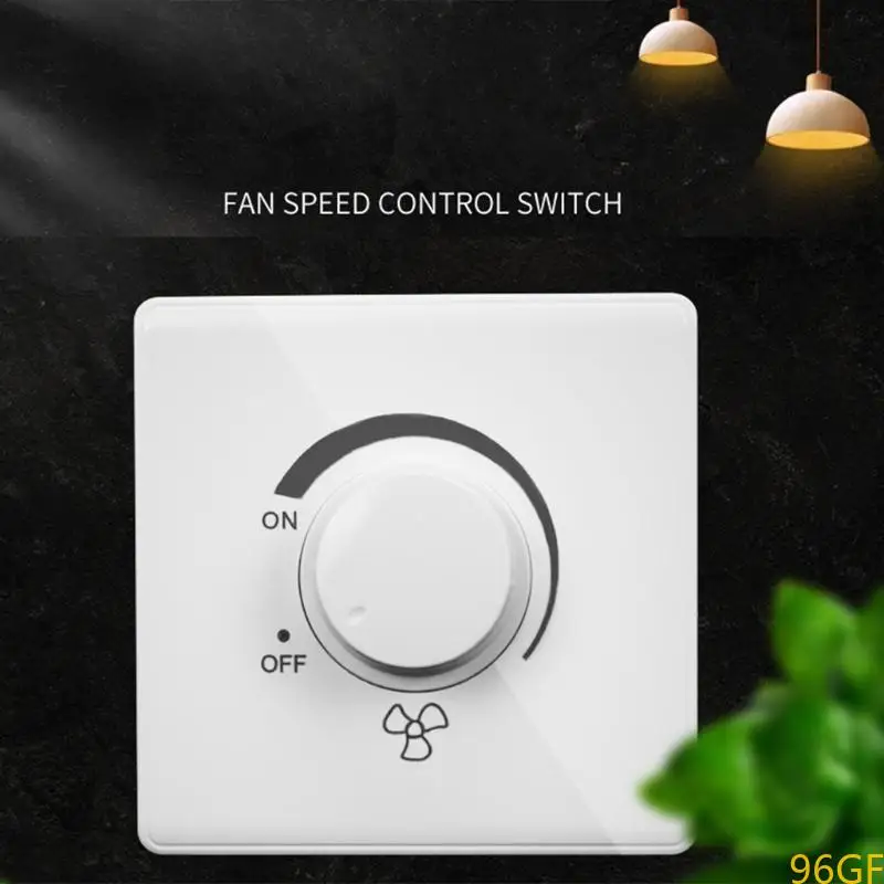 96GF زر الجدار باهت تبديل الإضاءة الإضاءة مفتاح التحكم في سرعة مروحة التحكم