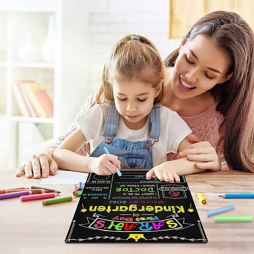 Double Sided Message Board Reusable Kindergarten Preschool Wooden Sign Message Board Divination Back To School Classroom Decor