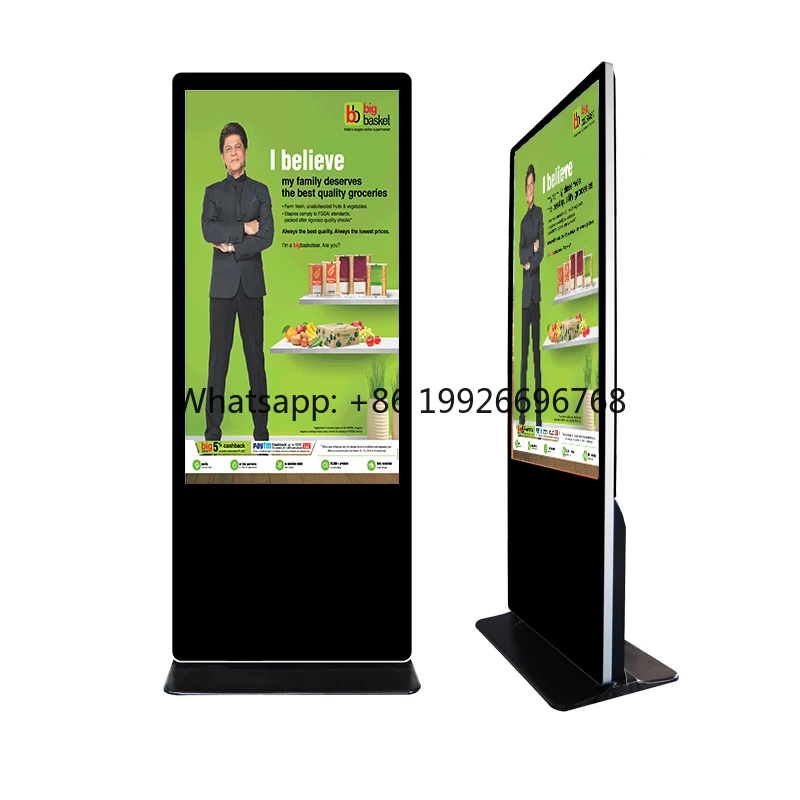 Advertising Player FHD LCD Floor Standing Digital Signage Display 42/55/65 Inch Touch Screen Digital Elevator Retail Store