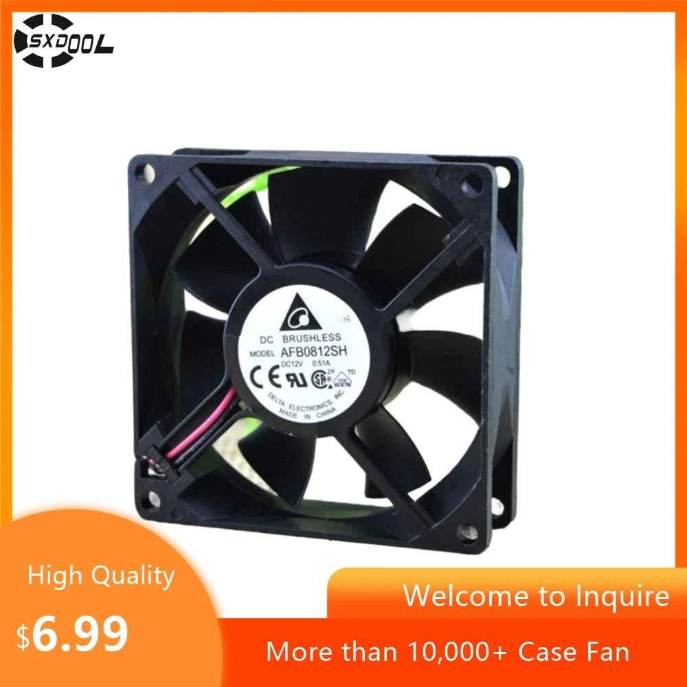 80mm Fan for Delta AFB0812SH 8025 12v 0.51a 8cm High-End Equipment Cooling Fan