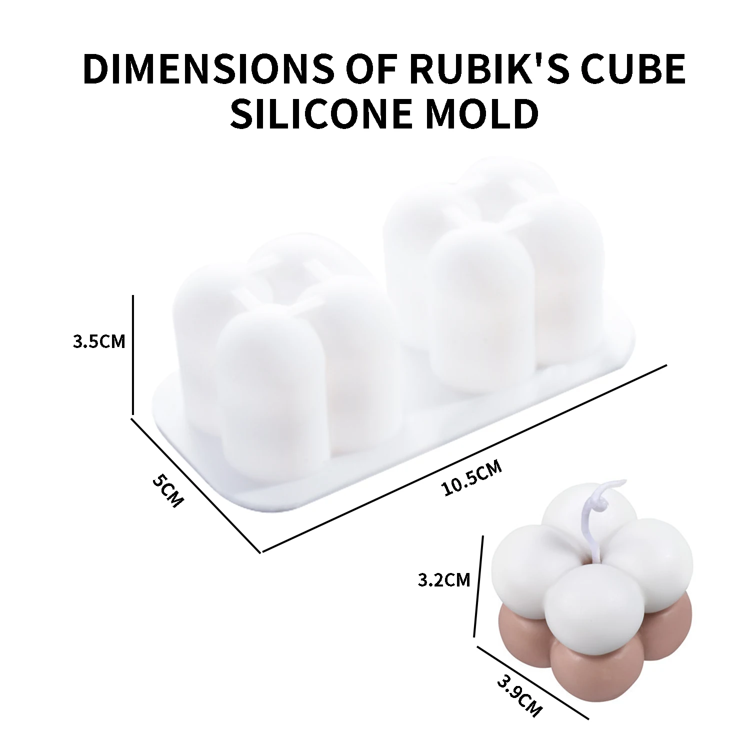 Silicone Candle Mould 3D Ball Cube Shaped Cake Baking Mold on Stick 3D Chocolate Soap Molds for DIY Candle Making