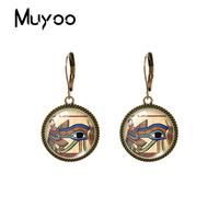 2023 New Eye of Horus Dangle Earring The Ancient Egyptian Vintage Earrings Round Glass Dome Handmade Jewelry