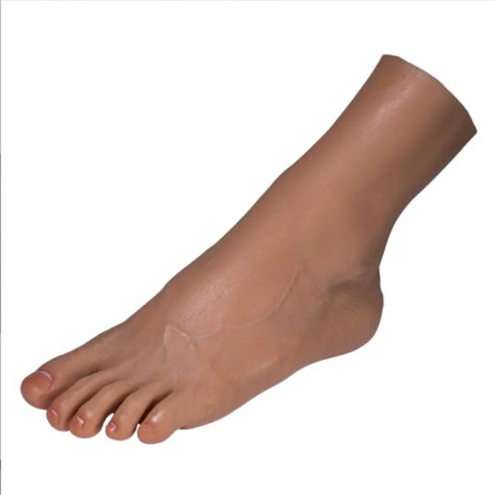 Silica Gel Male Foot Mannequin, Manicure Jewelry Display, Artificial Props, Joints Can Positioned Medical Science