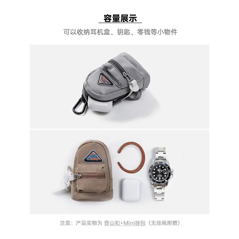 Maden Outdoor Mini Hanging Bag Travel Key Headset Phone Waist Bag Camping Small Crossbody Bag Nylon Card Wallet Casual Backpack