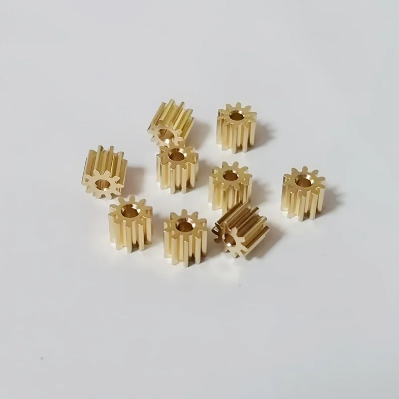 30pcs 0.5 Module Brass Spur Gear with 10 Teeth and 2mm Bore for Mechanical Transmission