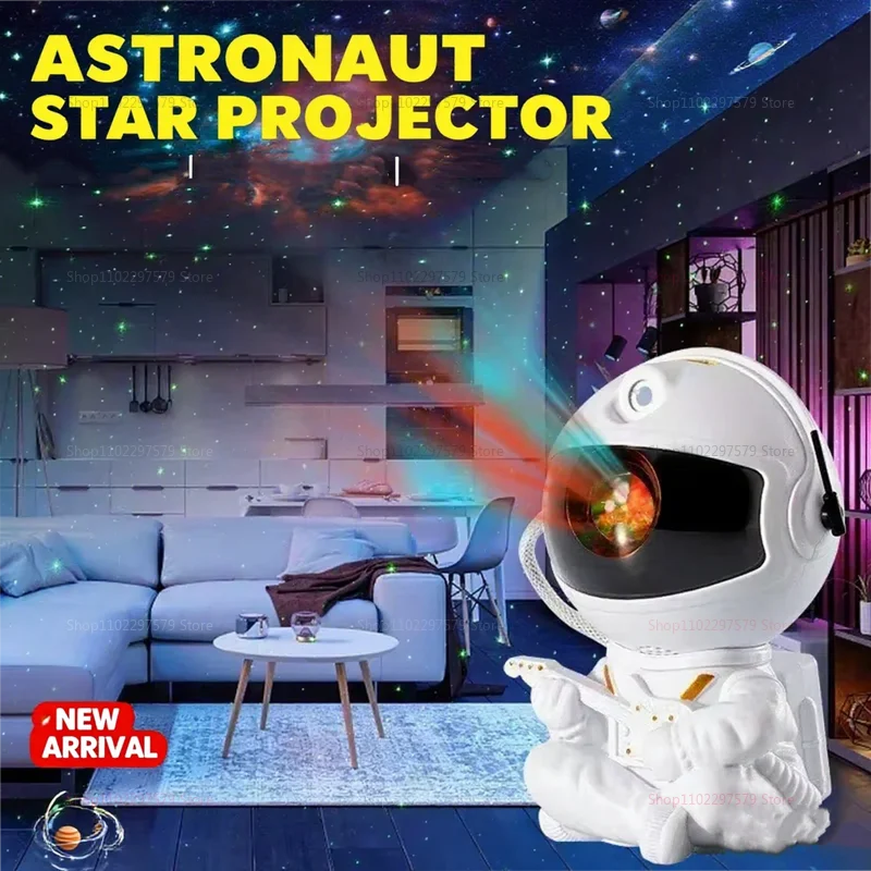 جهاز عرض Galaxy Led Night Light Star Projector جهاز عرض رائد الفضاء Galaxy Light لغرفة النوم المزخرفة للأطفال هدية للأطفال
