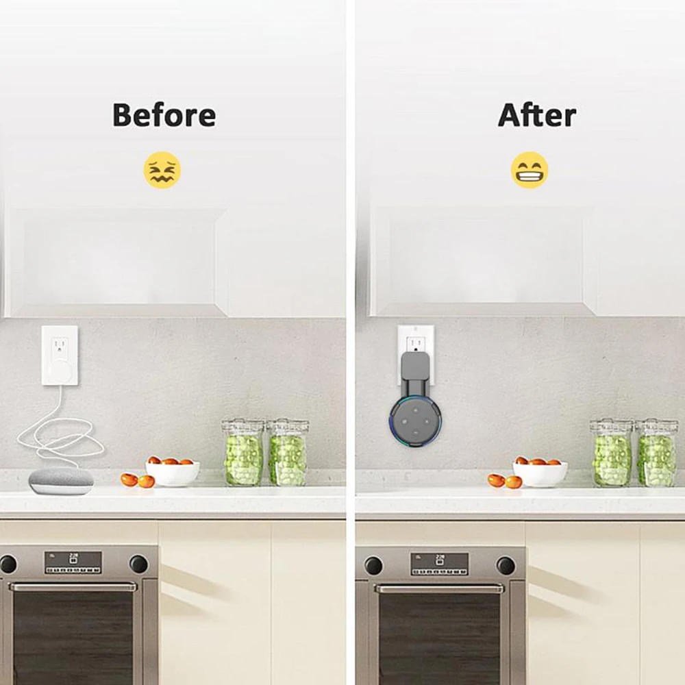 Tomada de parede suporte cabide para amazon alexa echo dot 3a geração trabalho para amazon echo dot 3 titular caso plug in quarto