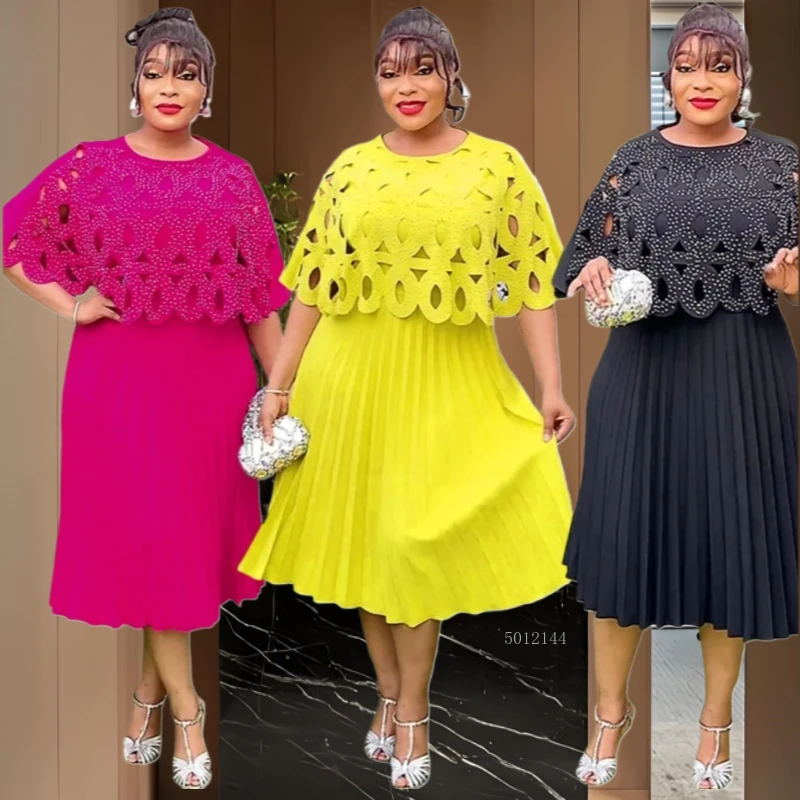 

Элегантные женские шифоновые платья для свадебной вечеринки, выпускного вечера, вечерние платья в африканском стиле Дашики, плиссированные макси-халаты, Турция, офисная женская одежда