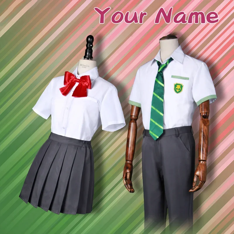 Japanese Anime Kimi no Na wa Your Name Tachibana Taki Miyamizu Mitsuha Cosplay Costume Halloween Carnival High School Uniforms P