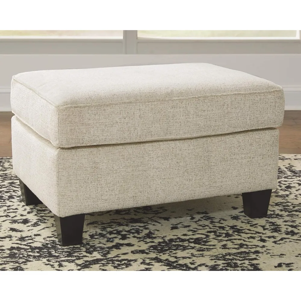 Contemporary Rectangle Ottoman, Beige