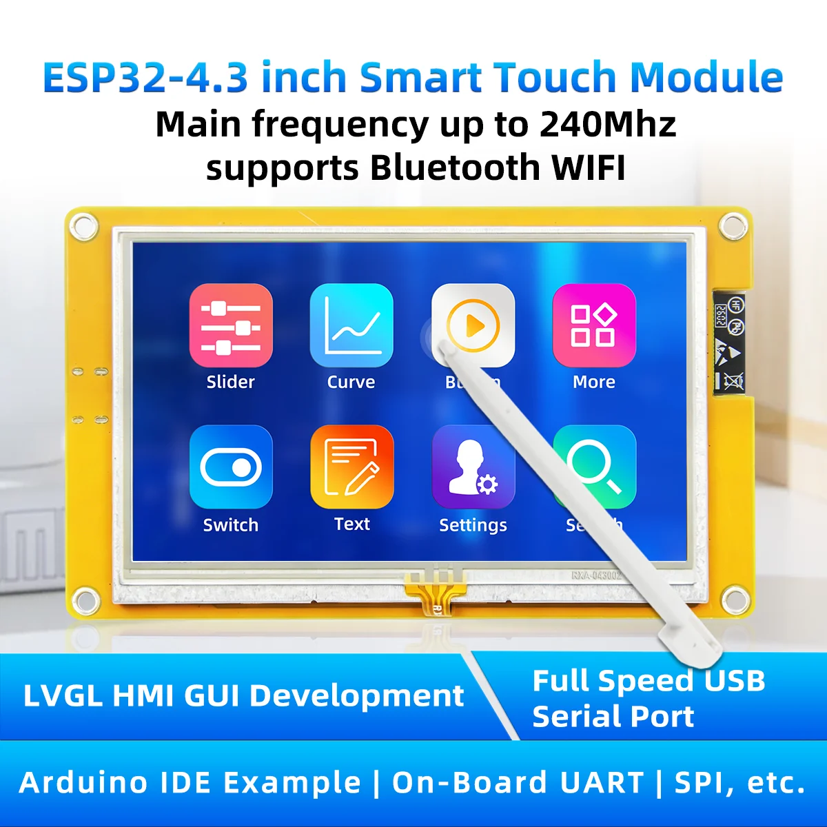 ESP32-S3 HMI 8M PSRAM 16M Flash Arduino LVGL WIFI&Bluetooth 4.3