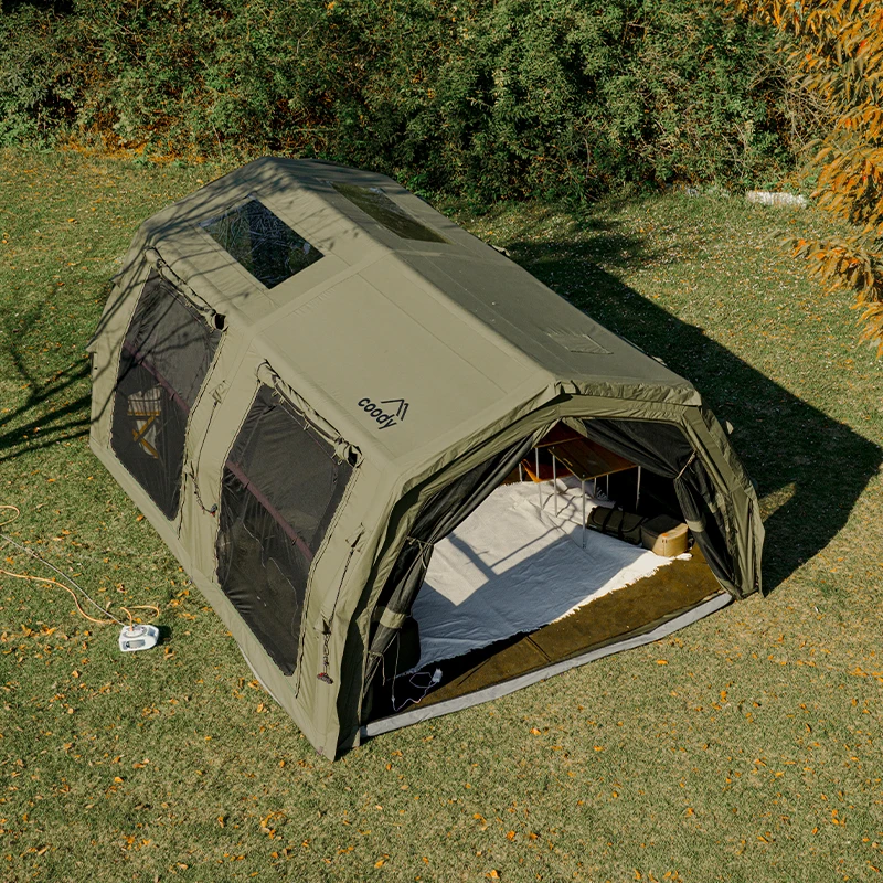 

Coody 17.2 Familia Pro Air Tent-Army Green Luxury Glamping 5-8 Person Large Camping Camping Foldable Cotton Inflatable Tent
