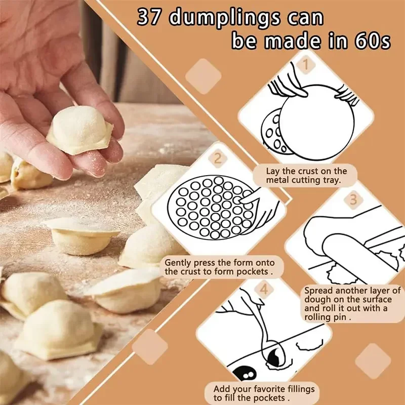 Russian Ravioli Maker 37 Holes Dumplings Mold Siberian Russian Pelmeni Meat Mold Dumpling Maker Machine Ravioli Cutter Tools