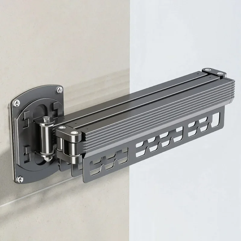 

Folding Drying Rack No Punching Wall-mounted Household Multi-functional Indoor Drying Rack Balcony Retractable Invisible Hanger
