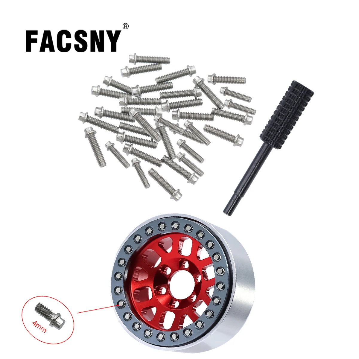 100pcs M2 Steel Scale Beadlock Ring Screws 1.9 Wheel Rims With Wrench Tool For 1/10 RC Crawler Car TRX4 Axial SCX10 AXI03007