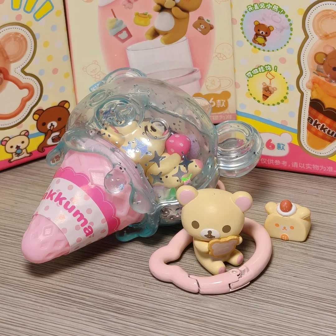 

Kawaii Rilakkuma Blind Box Mini Ice Cream Cone Figurine Doll Toy Keychain Blind Box Cute Candy Box Trendy Toy Gift