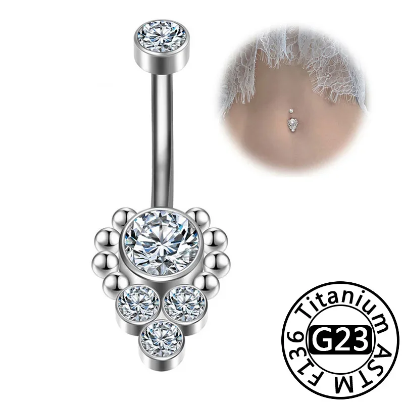 None F136 Titanium Zircon Body Piercing Ring 16G 7