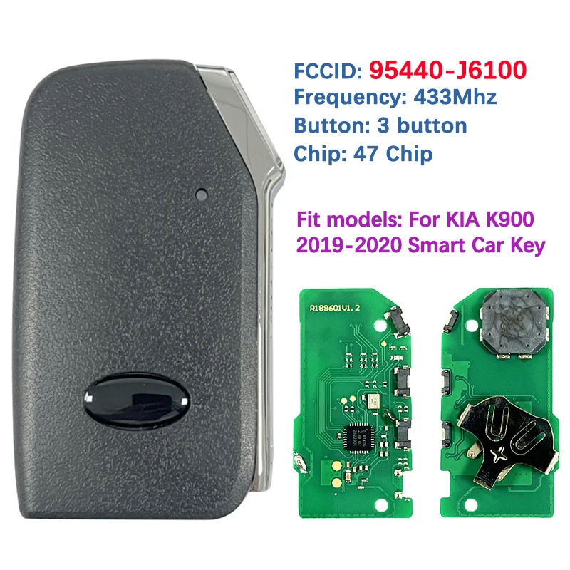 CN051131 Aftermarket 3 Button Smart Key Remote Fob 47 Chip 433MHz FCC 95440-J6100 For KIA K900 2019-2020