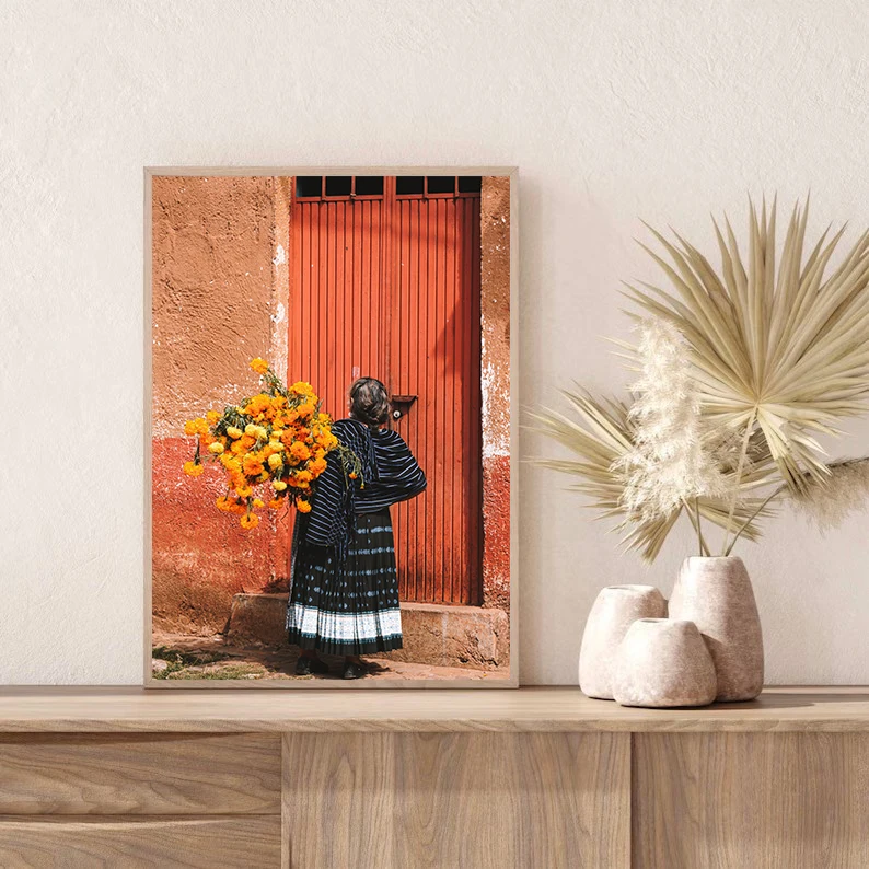 Retro Native Mexico City Travel Landscape Photography Folk Art Day of The Dead Poster Canvas Painting Wall Picture Home Decor
