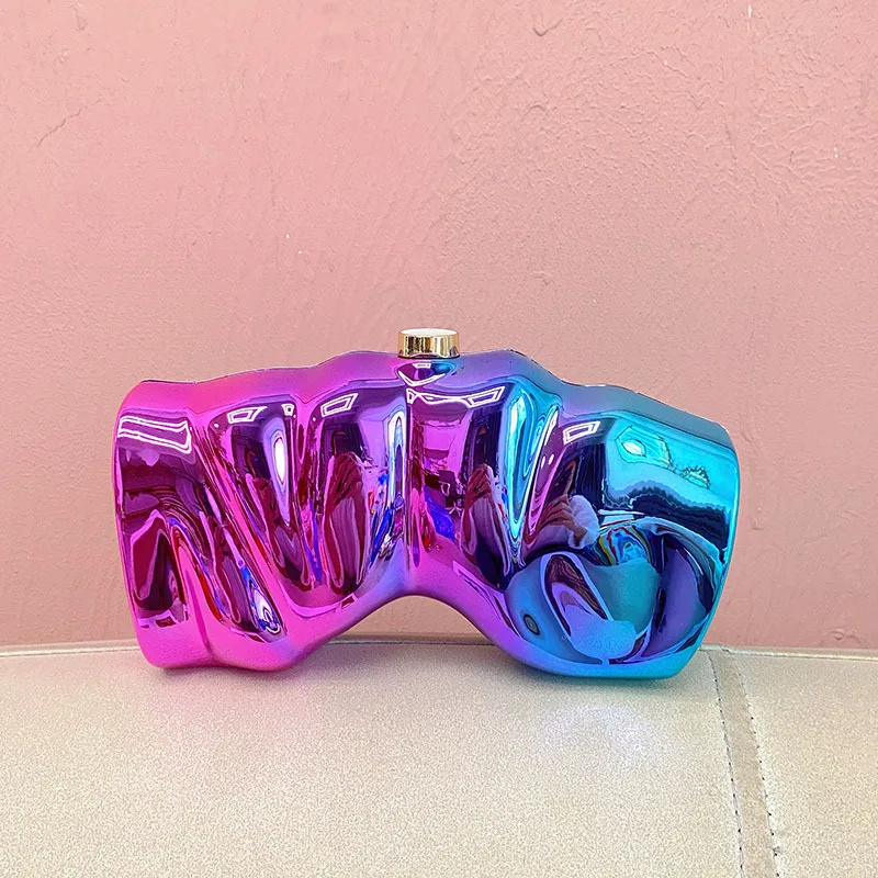 Bolso de mano tipo bandolera con forma especial de arcoíris acrílico a la moda, con forma de nube, para banquete, ropa de noche, herradura